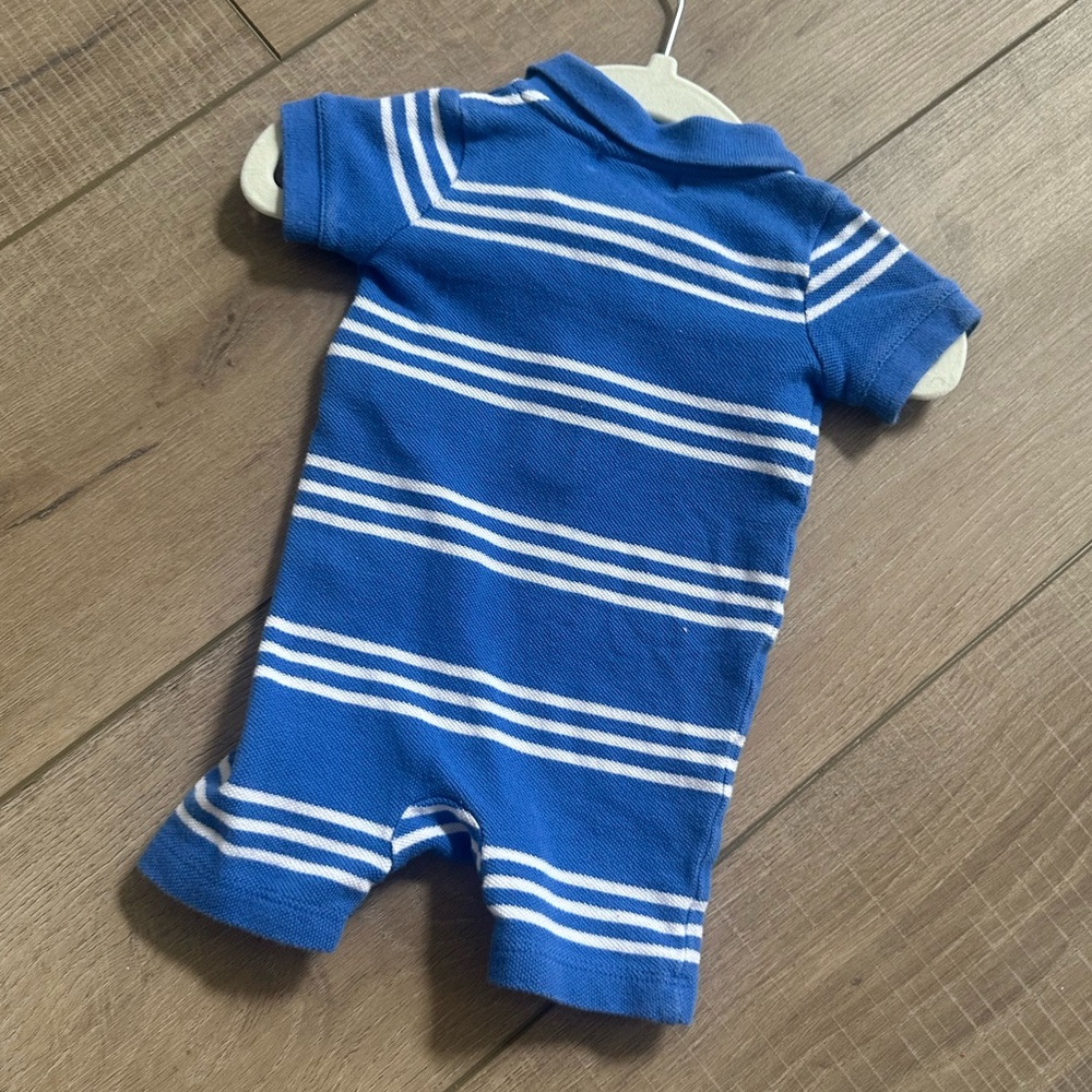 Ralph Lauren Blue Striped Baby Romper Shortall in Size 3 Months - Picture 2 of 4